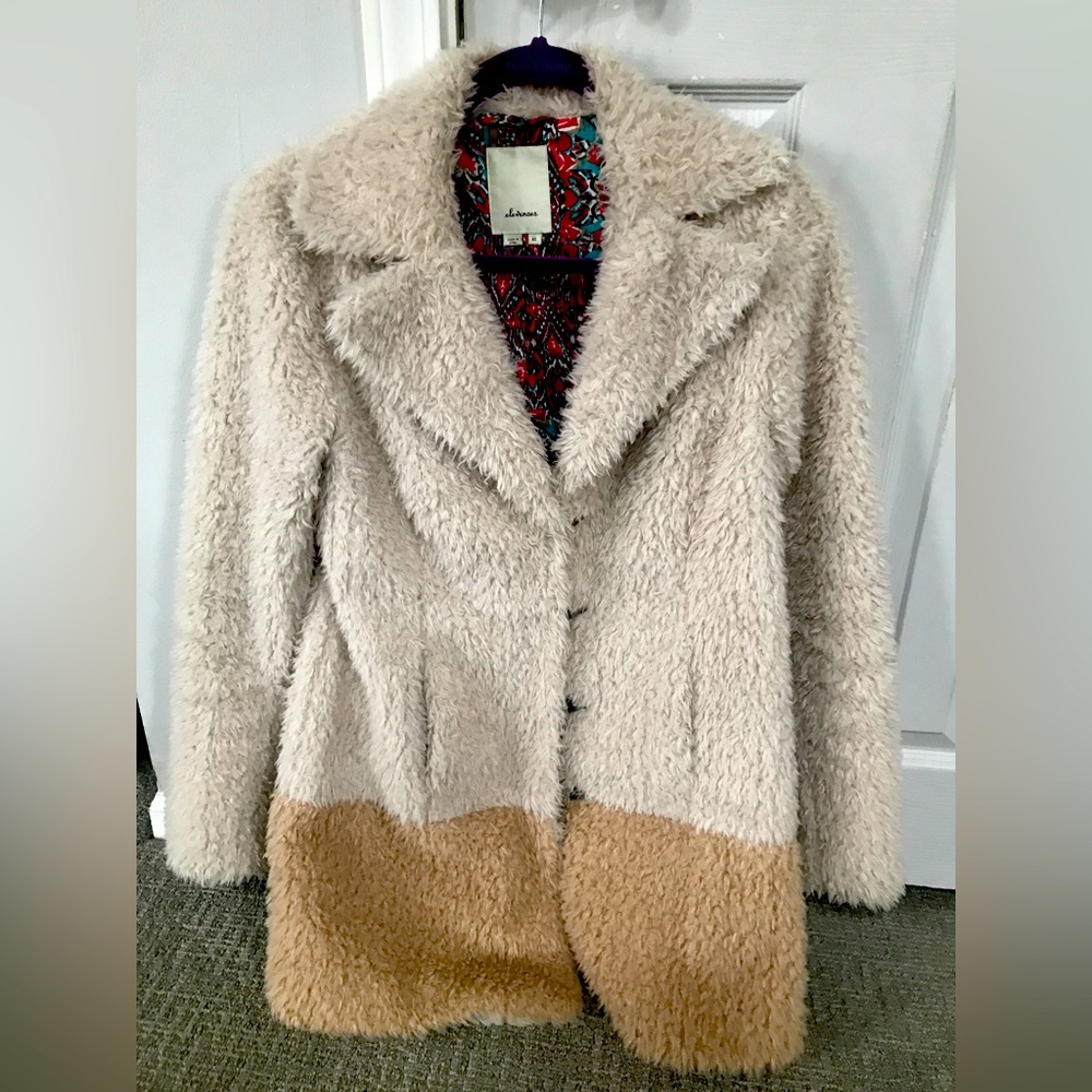 Elevenses jacket from Anthropologie/tan and cream/size XS